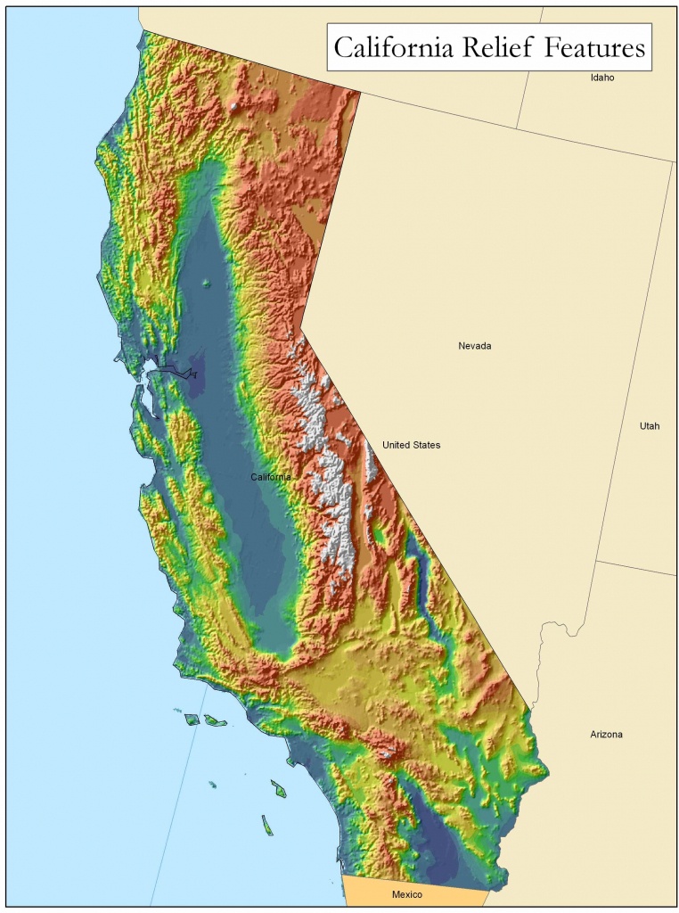 Golden State Online - California Geography Map  Printable Maps