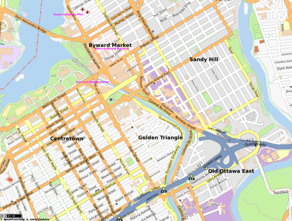 Golden Triangle, Ottawa - Wikipedia - Printable Map Of Ottawa