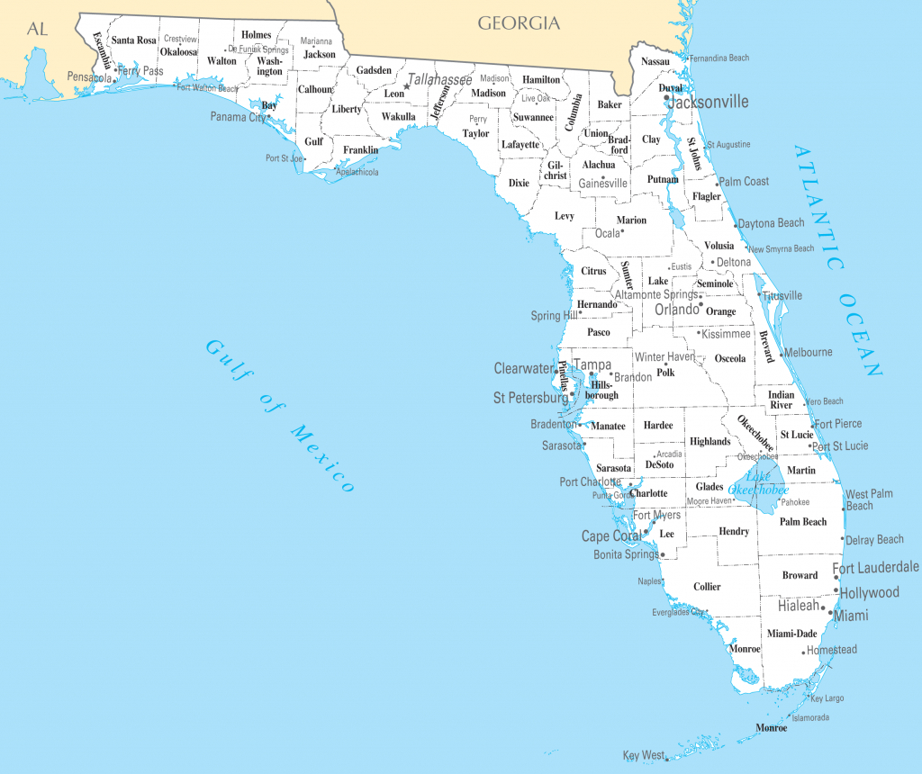 Google Florida Map And Travel Information | Download Free Google - Google Map Of Florida Cities