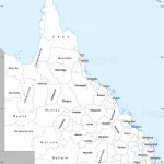 Gray Simple Map Of Queensland   Printable Map Of Queensland