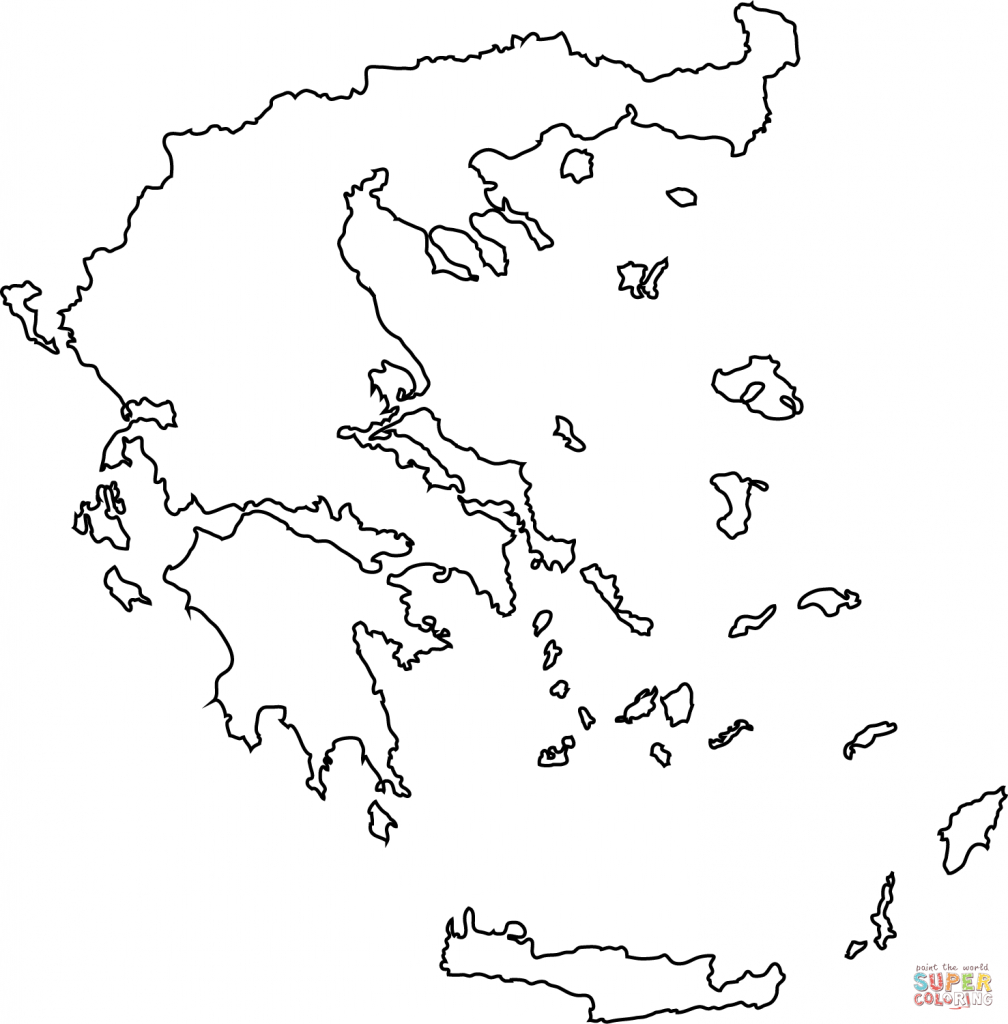 Greece Map Outline Coloring Page | Free Printable Coloring Pages - Outline Map Of Greece Printable