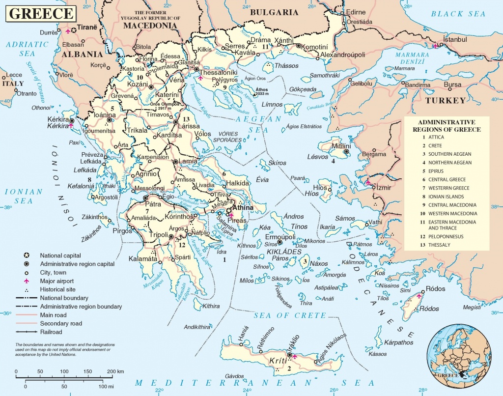 Greece Road Map - Printable Map Of Greece