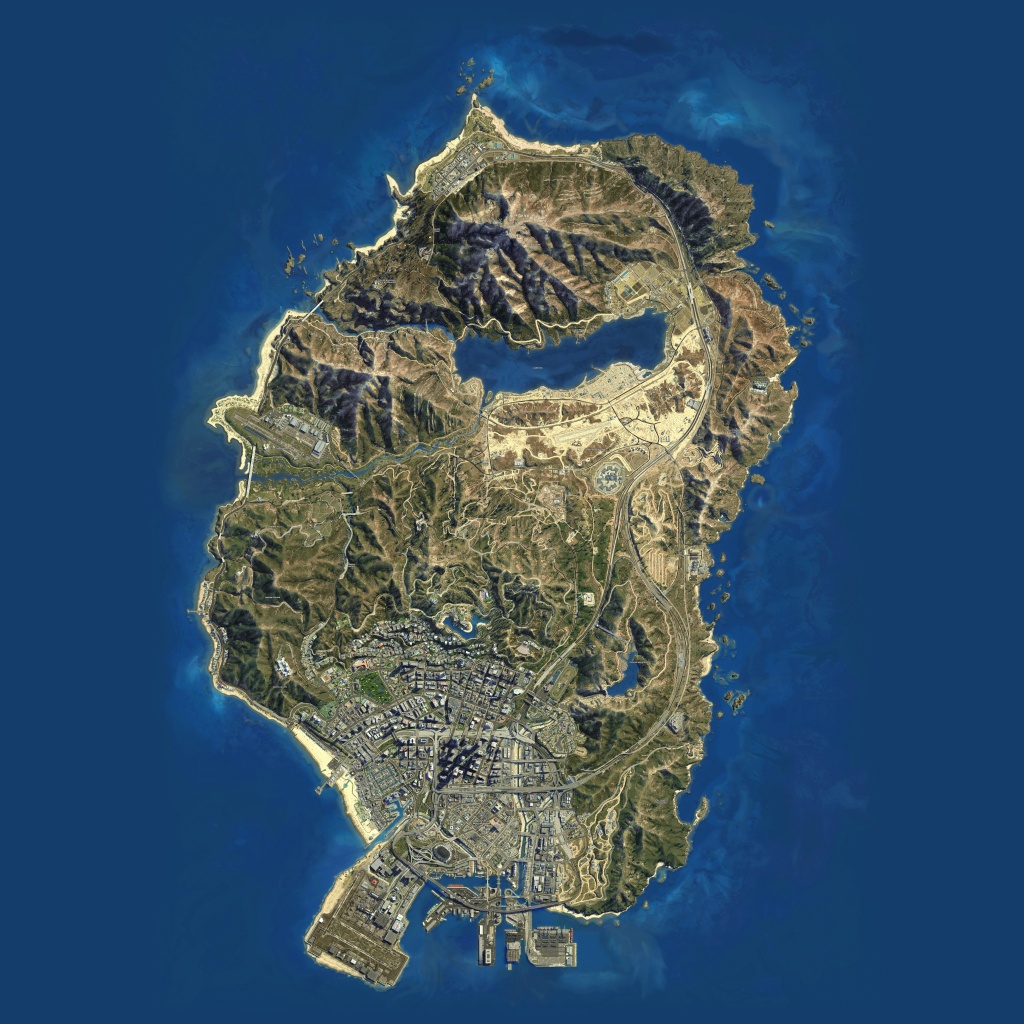 Gta V Maps [Quad-Ultra High Definition 8K Quality] - Bragitoff - Gta 5 Map Printable