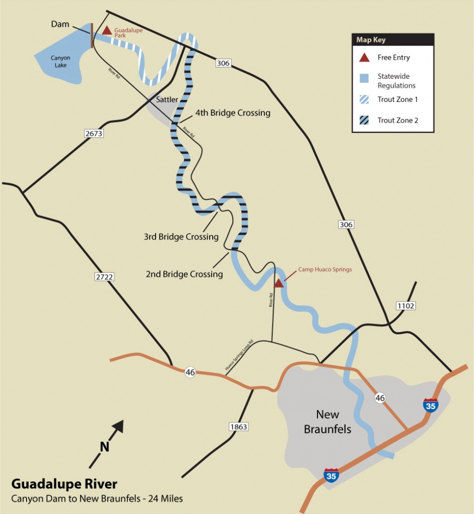 Guadalupe River Trout Fishing - Texas Wade Fishing Maps