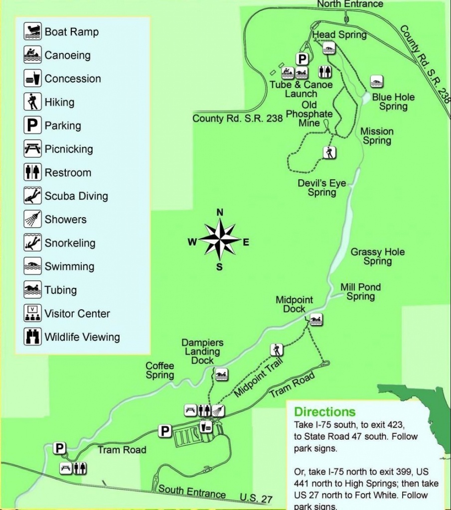 Guide To Springs In North Florida - Florida Springs Map