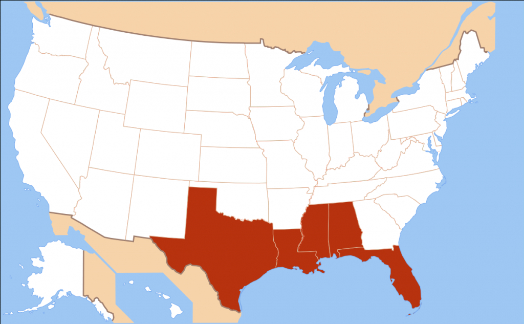 Gulf Coast Of The United States - Wikipedia - Map Of Florida Panhandle Gulf Coast