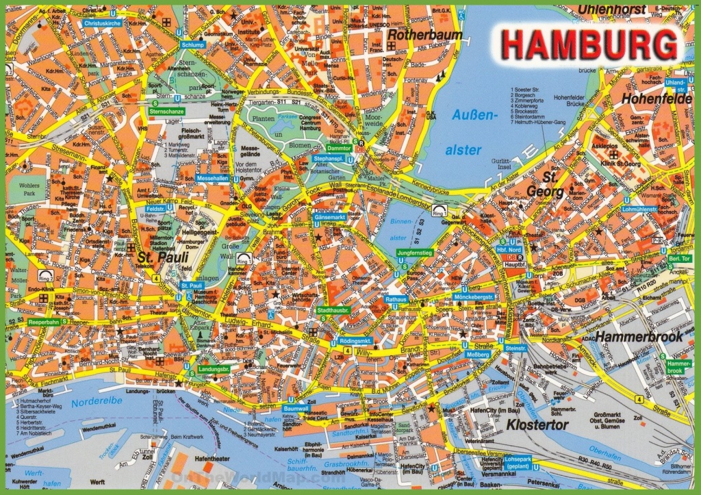 Hamburg Tourist Attractions Map - Printable Map Of Hamburg