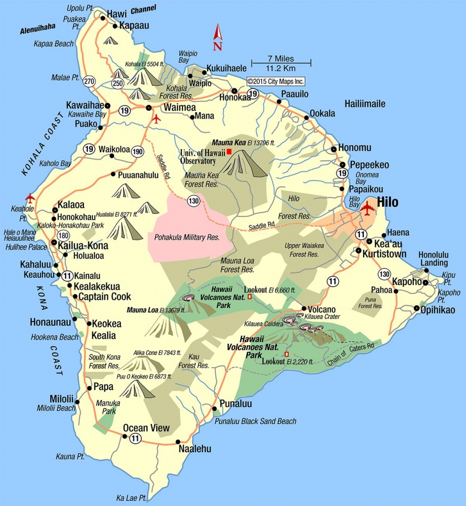 Hawaii Island - Aaccessmaps - Map Of The Big Island Hawaii Printable