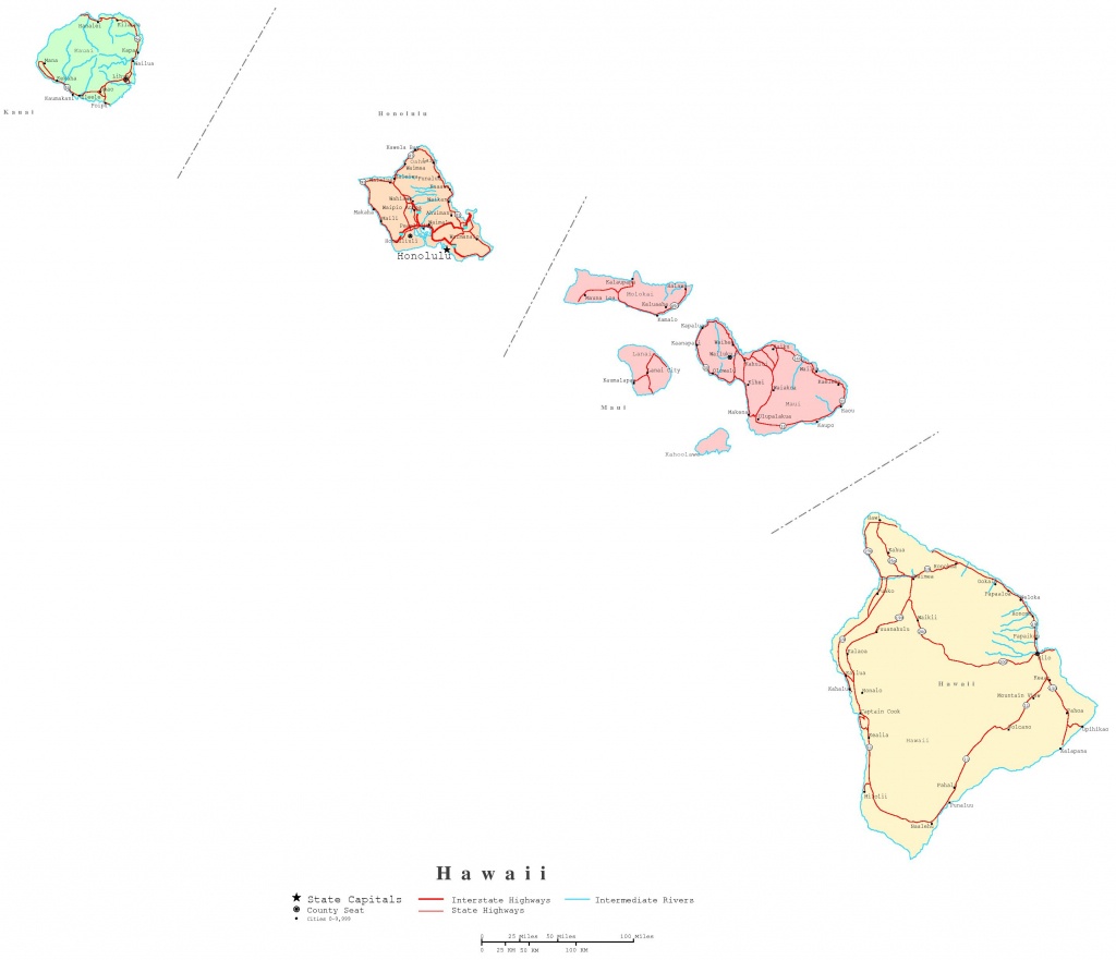Hawaii Printable Map - Printable Map Of Hawaiian Islands