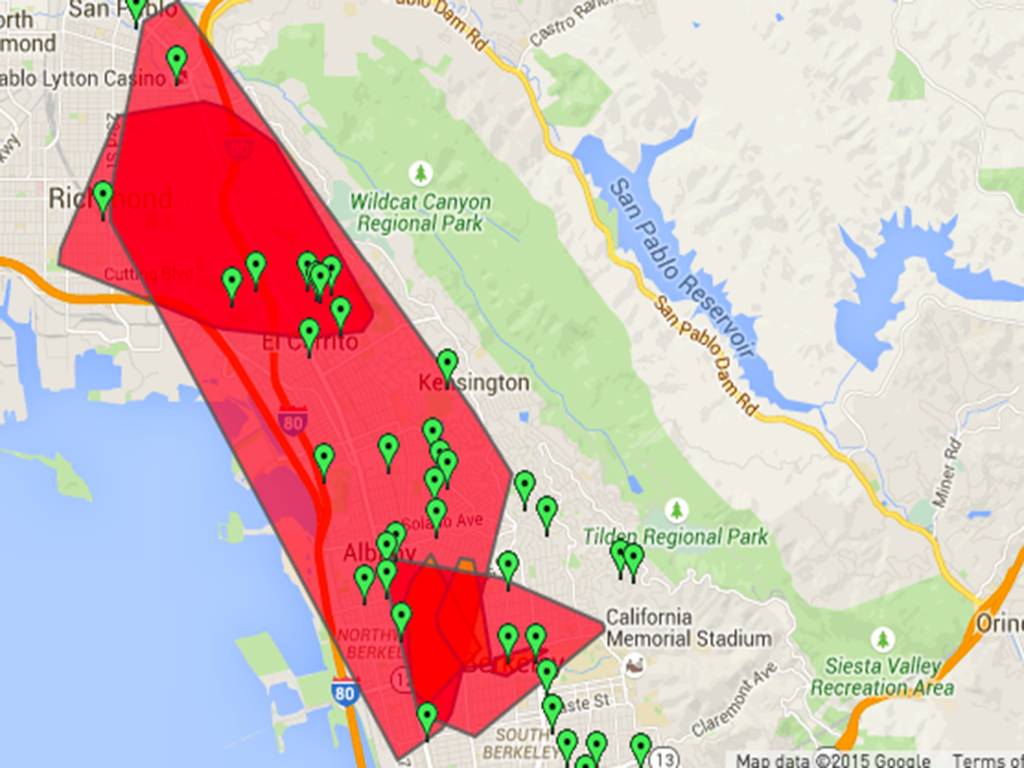 Here S A Pg E Map Showing Where The Power Currently Out Curbed Sf - Pge Outages Map California