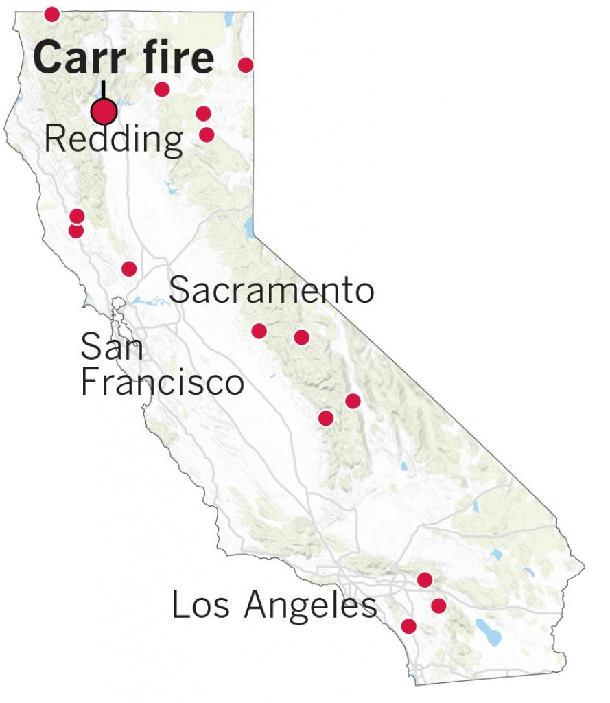 Here&amp;#039;s Where The Carr Fire Destroyed Homes In Northern California - California Wildfire Map 2018
