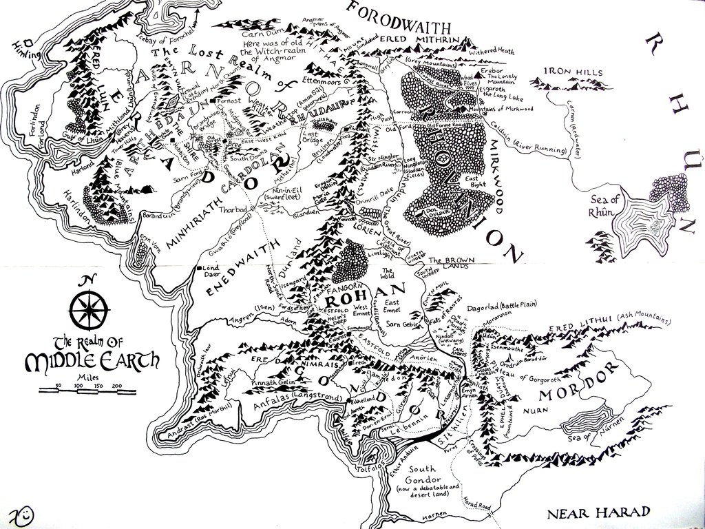High Resolution Map Of Middle-Earth? : Lotr - Printable Map Of Middle Earth