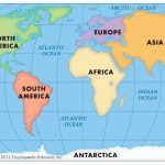 Highlighted In Orange Printable World Map Image For Geography   Printable World Map With Continents And Oceans Labeled