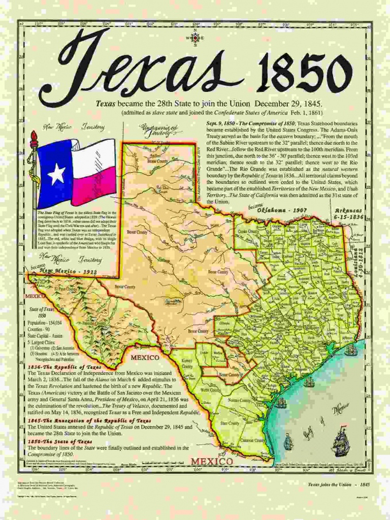 Historical Texas Maps, Texana Series - Republic Of Texas Map 1845
