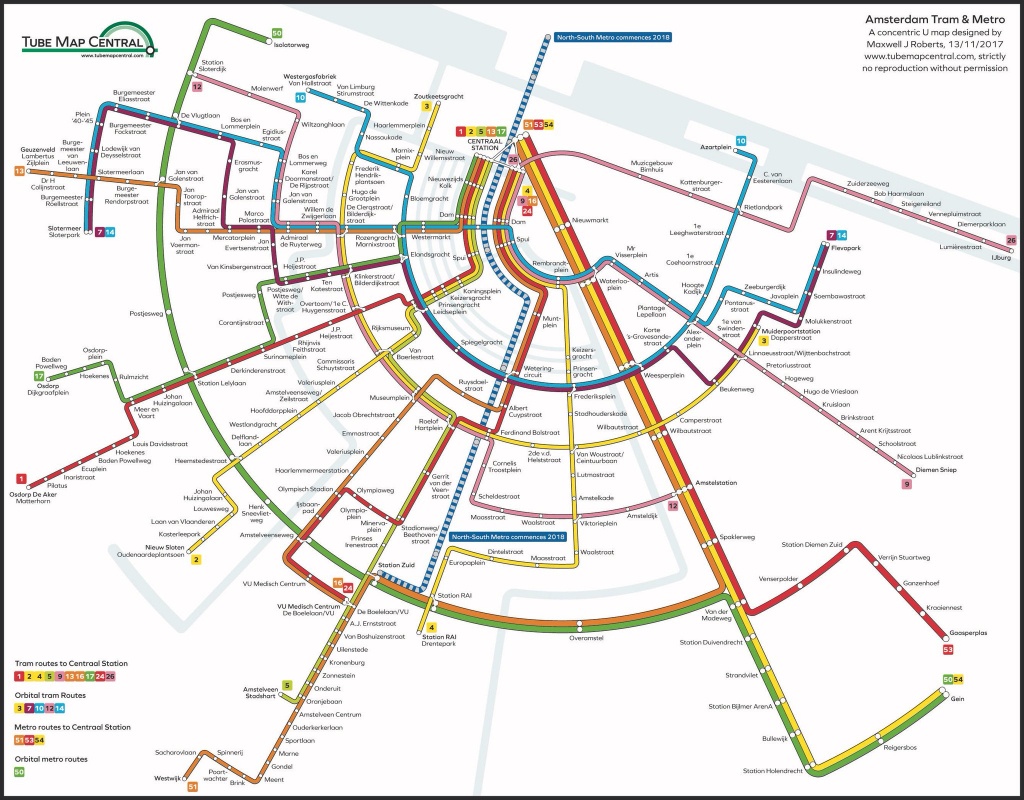 Holland Dutch Train / Rail Maps - Amsterdam Tram Map Printable