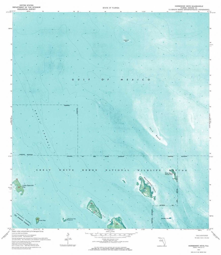 Horseshoe Keys Topographic Map, Fl - Usgs Topo Quad 24081G3 - Florida Keys Topographic Map