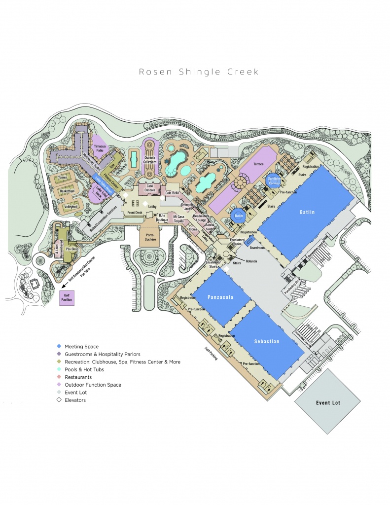 Hotel Map | Rosen Shingle Creek® - Map Of Hotels In Orlando Florida