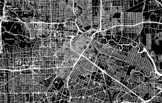 Houston, Texas, Downtown Map, Dark | Hebstreits Sketches – Downtown Houston Map Printable