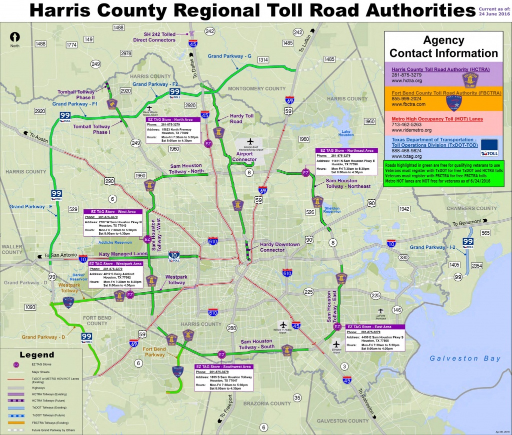 Houston Toll Road Map - Map Of Houston Toll Roads (Texas - Usa) - Road Map Of Houston Texas