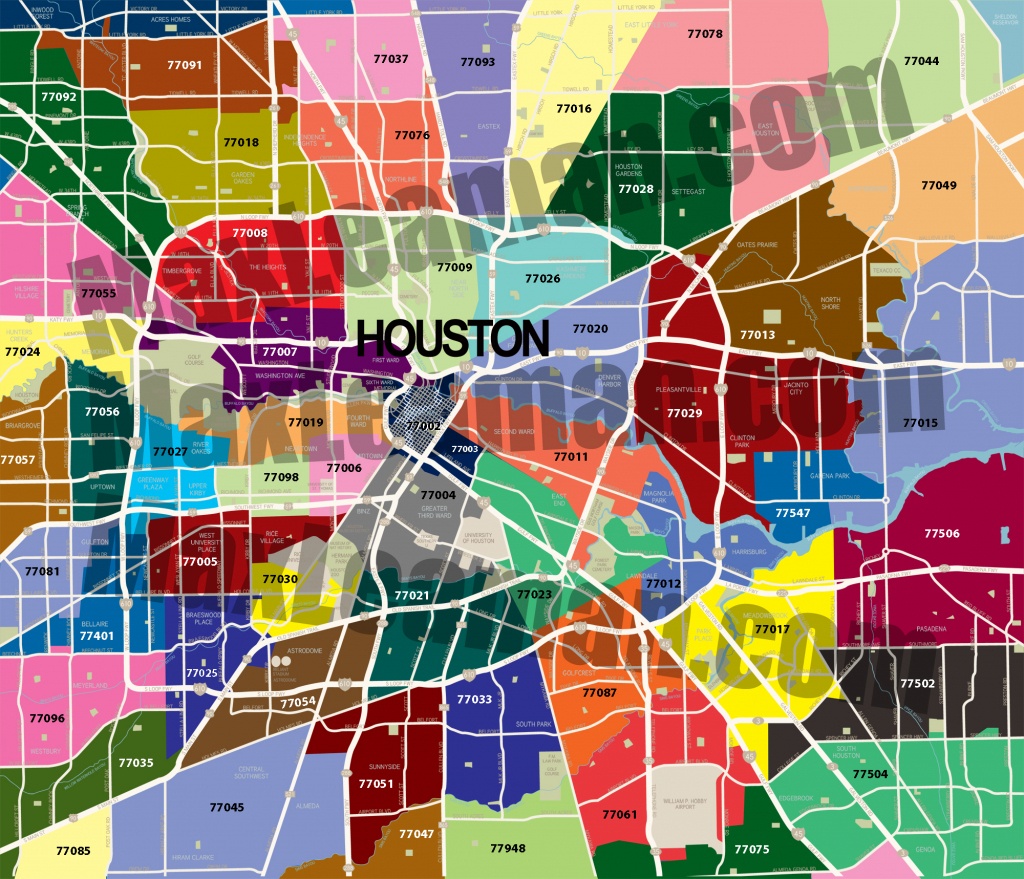 Southwest Houston Zip Code Map