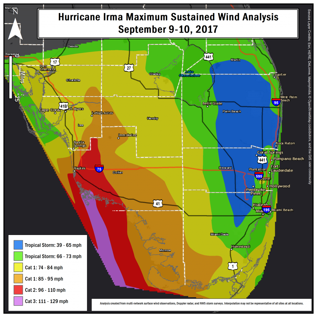 Hurricane Irma Local Report/summary - South Florida Weather Map