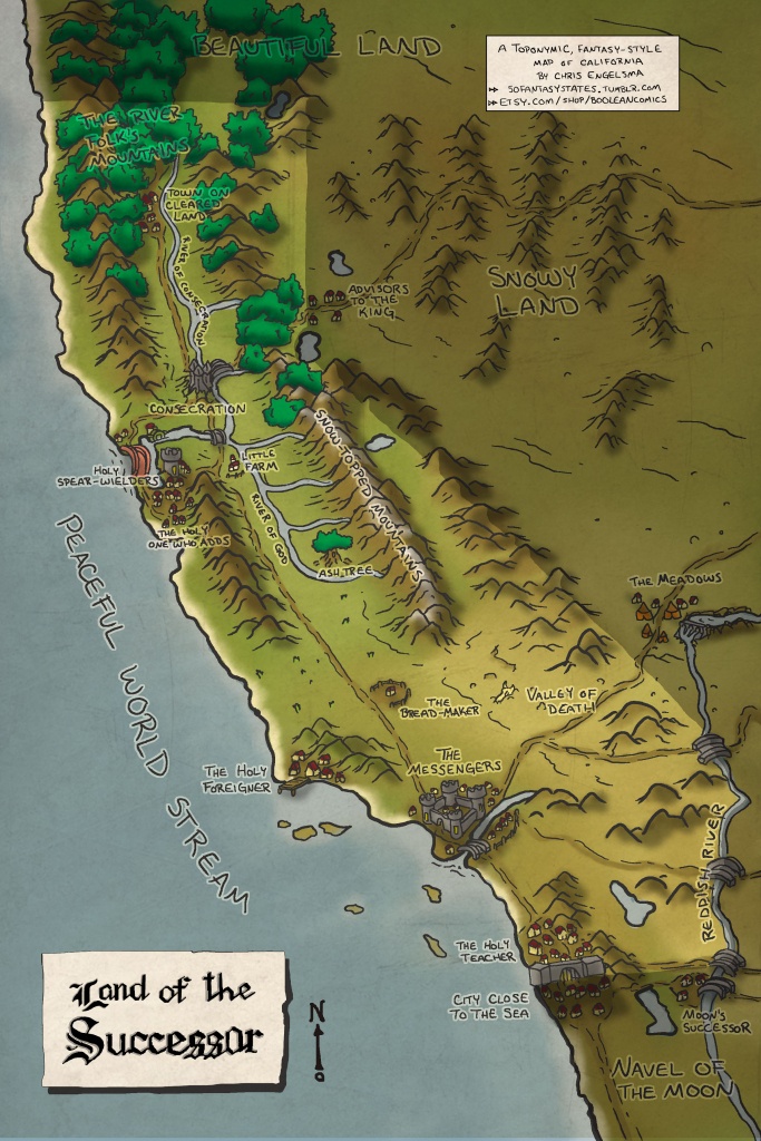 I Drew A Toponymic Fantasy-Style Map Of California - Album On Imgur - Https Www Map Of California