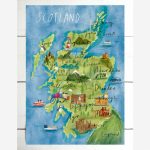 Illustrated Map Of Scotland / Scotland Print / Scotland Map / A5/a4/a3 /  Watercolour Scotland Map / Scotland Wall Decor / Scotland Gift   Printable Map Of Mull