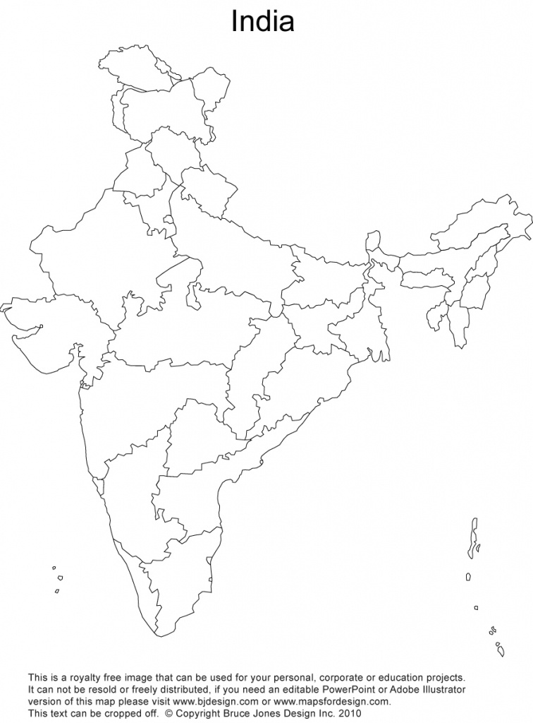 India Printable, Blank Maps, Outline Maps • Royalty Free - Political Outline Map Of India Printable