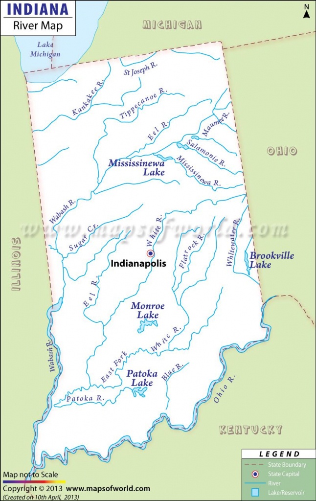 Indiana River Map | Notre Dame In 2019 | Indiana Map, Indiana State - Michigan River Map Printable