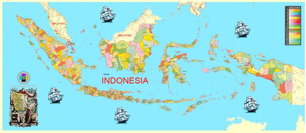 Indonesia Map Printable Admin 01 Exact Vector Map Full Editable - Printable Map Of Indonesia