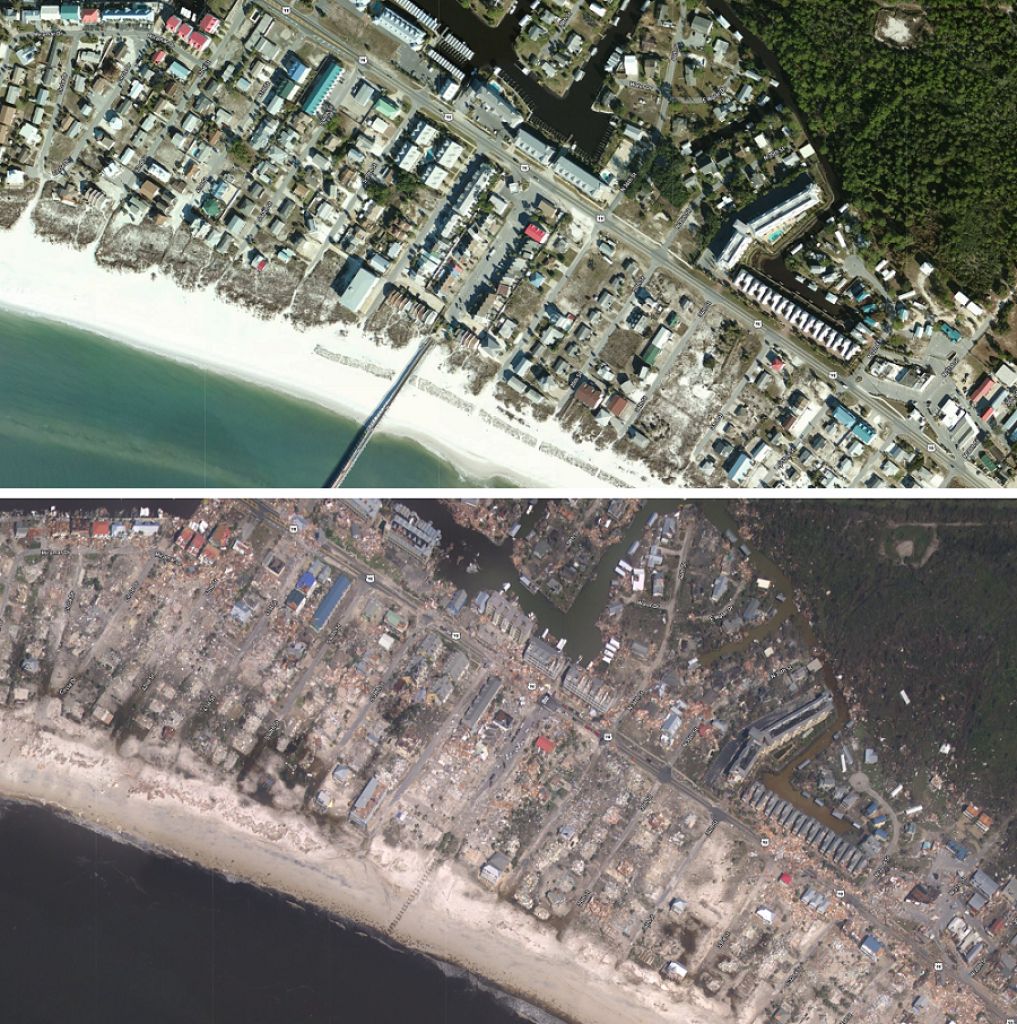 Interactive Before/after Maps Of Hurricane Michael&amp;#039;s Wrath Online - Mexico Beach Florida Map