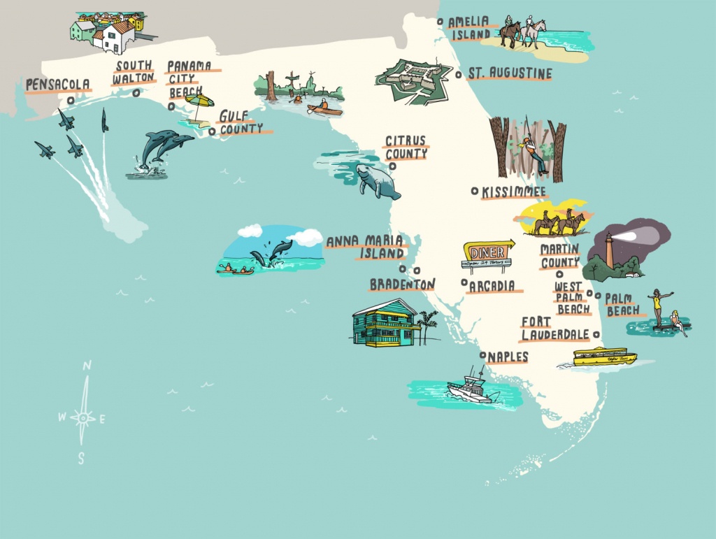 Interactive Florida Map - Laura Barnard / Map Illustrator - Anna Maria Island Florida Map