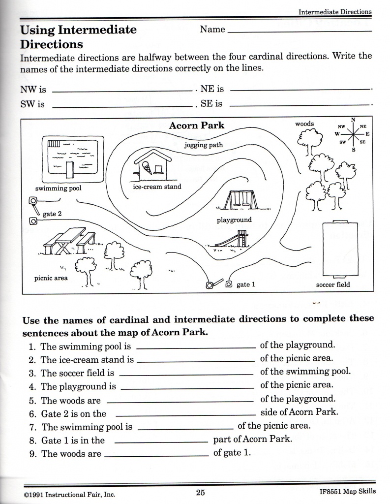Using A Map Scale Worksheets Geography Map Skills Social Free 