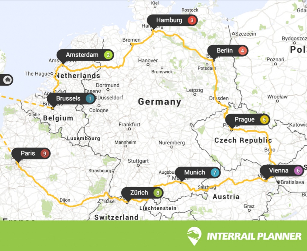 Interrail Planner - Printable Map Route Planner