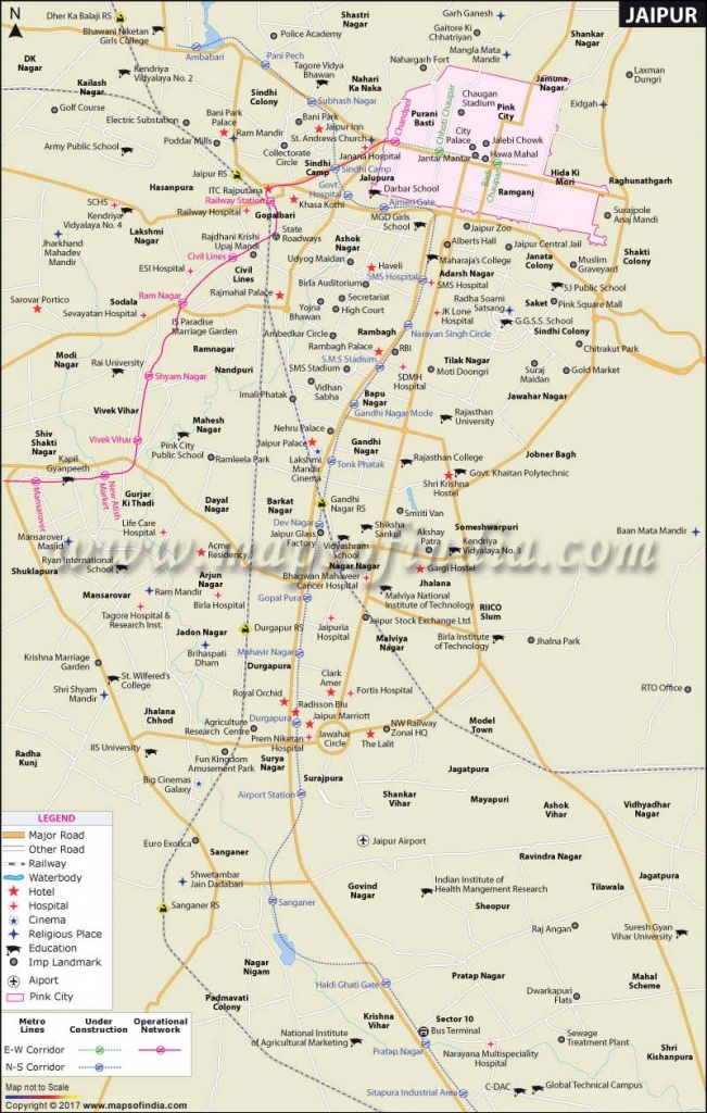 Jaipur City Map - Printable Map Of The 13 Colonies With Names