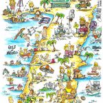 Jim Hunt's Map Of The Beaches Of Florida..i Want To See More   Florida Cartoon Map