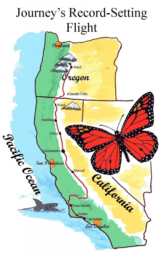 Journey&amp;#039;s Flight | Sisters Middle School - Monarch Butterfly Migration Map California