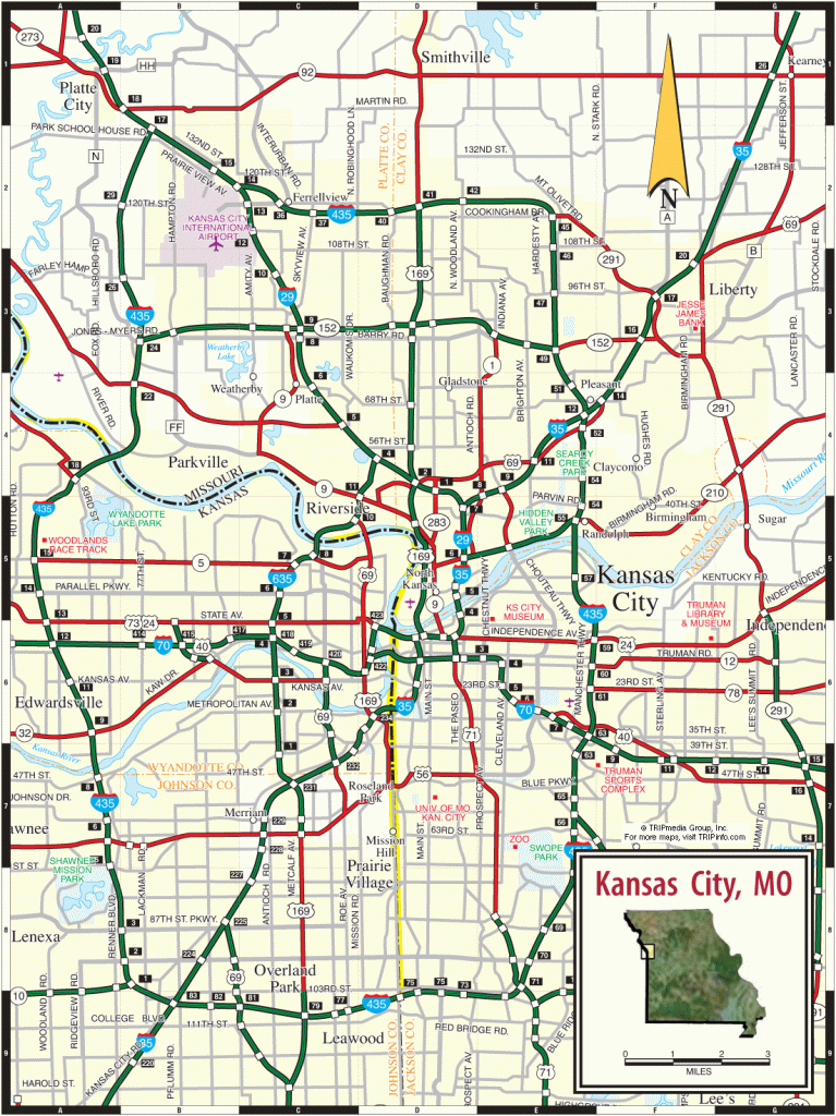 Kansas City Mo, Ks Map - Printable Kansas Map With Cities