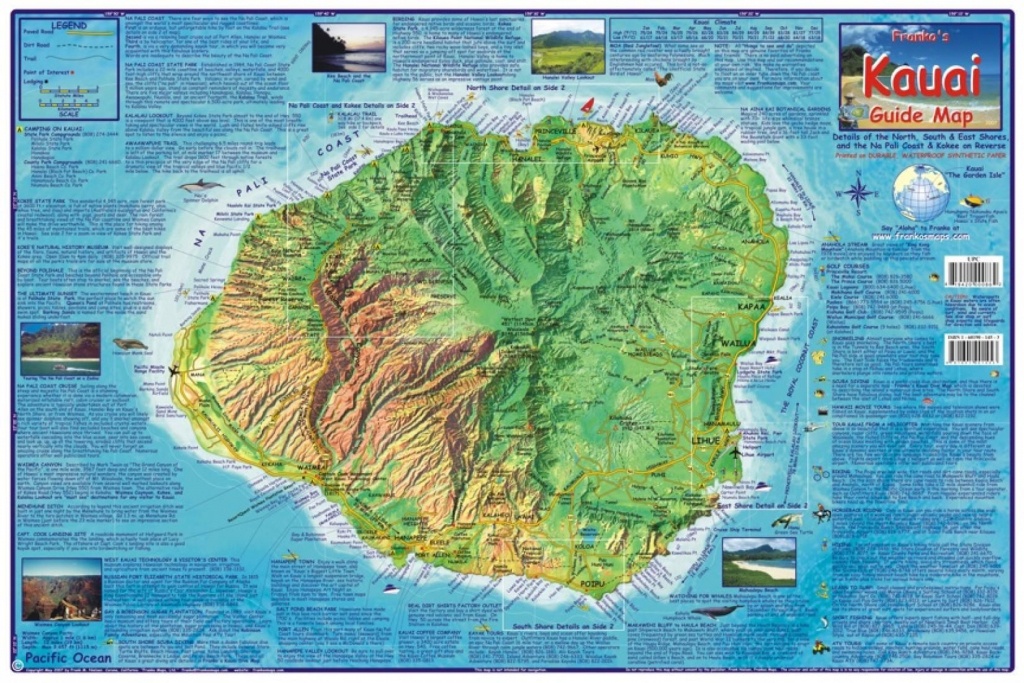 Kauai Guide Map, Laminatedfrankos Maps Ltd | Products | Hawaii - Printable Map Of Kauai Hawaii