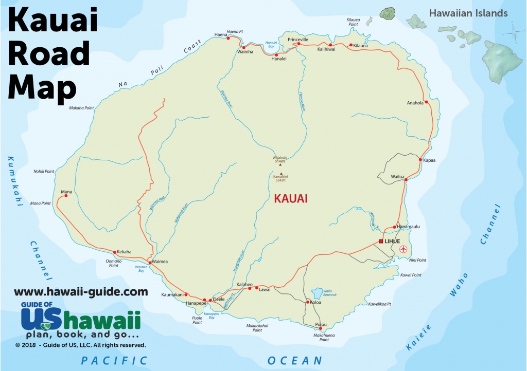 Kauai Maps - Printable Road Map Of Kauai