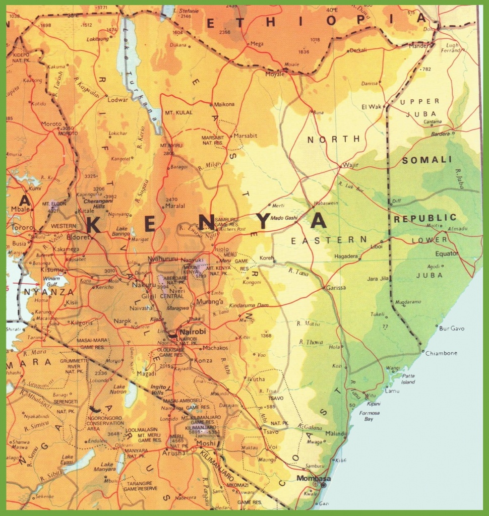 Kenya Road Map - Printable Map Of Kenya