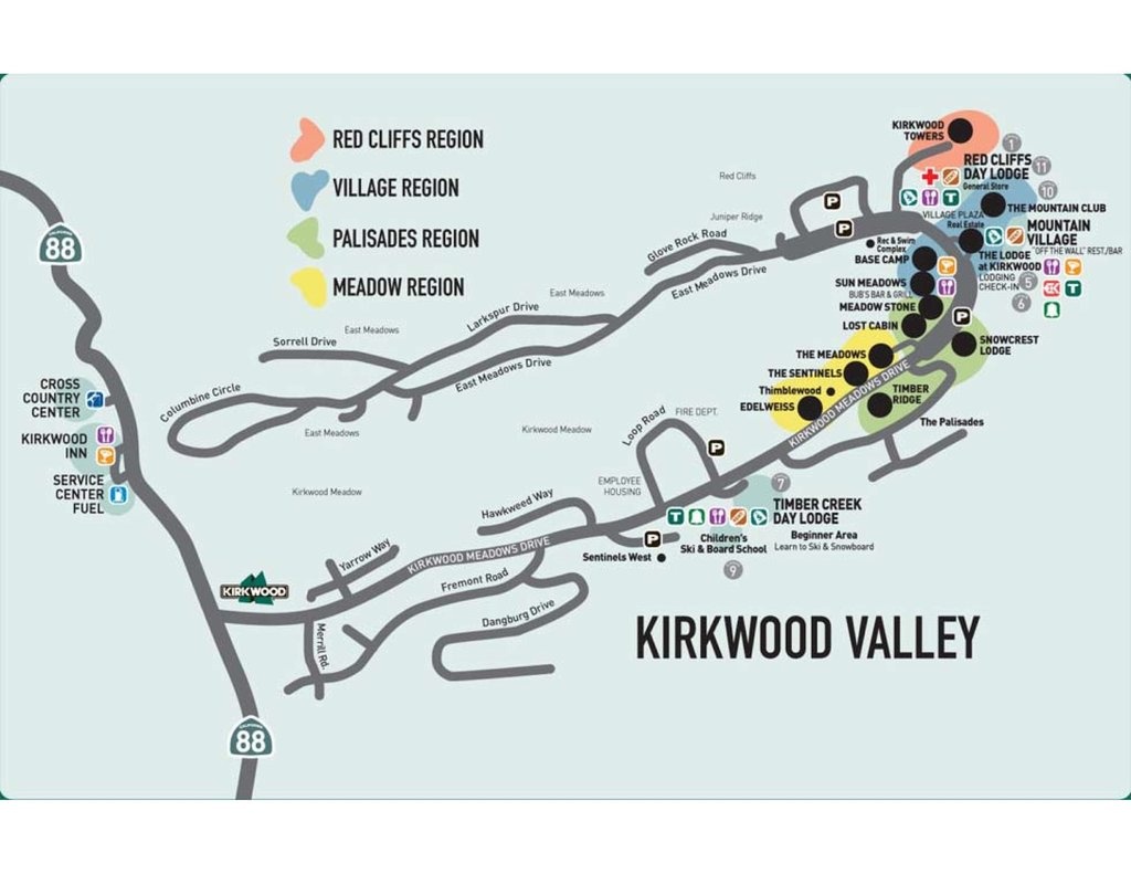 Kirkwood Mountain Resort - Maplets - Kirkwood California Map
