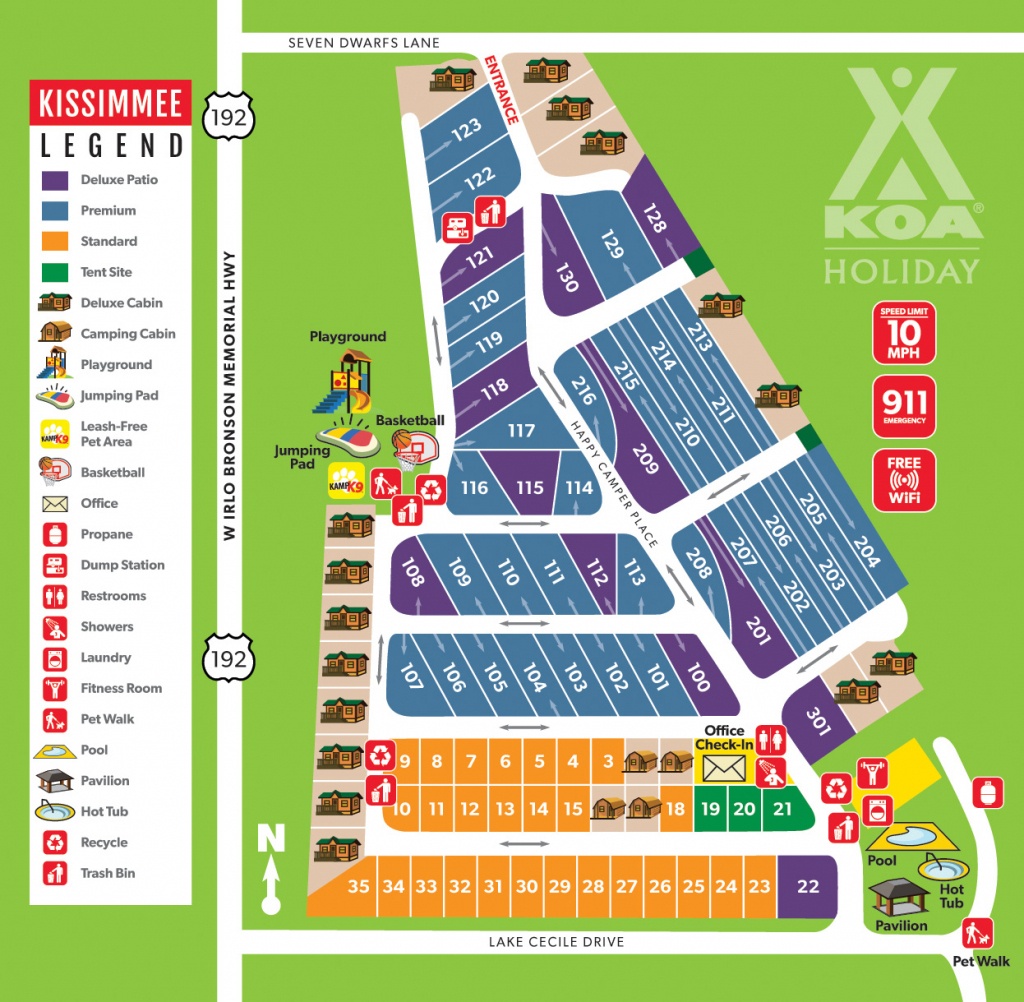 Kissimmee, Florida Campground | Orlando / Kissimmee Koa - Koa Florida Map