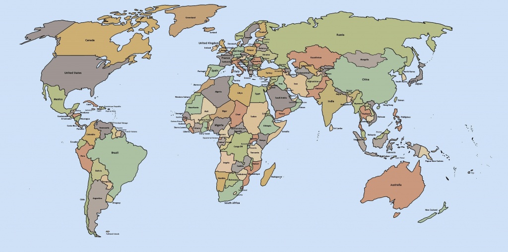 Labeled World Map Printable | Sitedesignco - Free Printable World Map With Countries Labeled For Kids