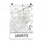 Lafayette Map Lafayette La Art Lafayette Print Lafayette | Etsy   Printable Map Of Lafayette La