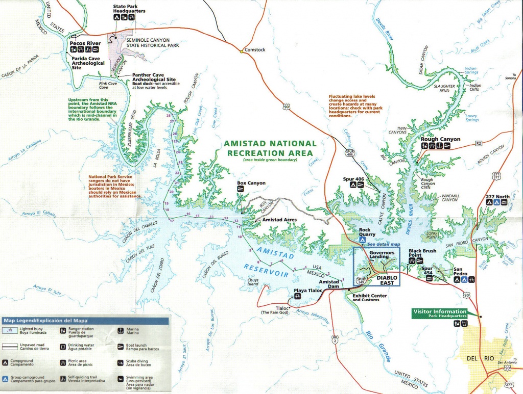 Lake Amistad Fishing Guide-Amistad Bass Fishing Guide-Lake Amistad Tx - Texas Fishing Maps