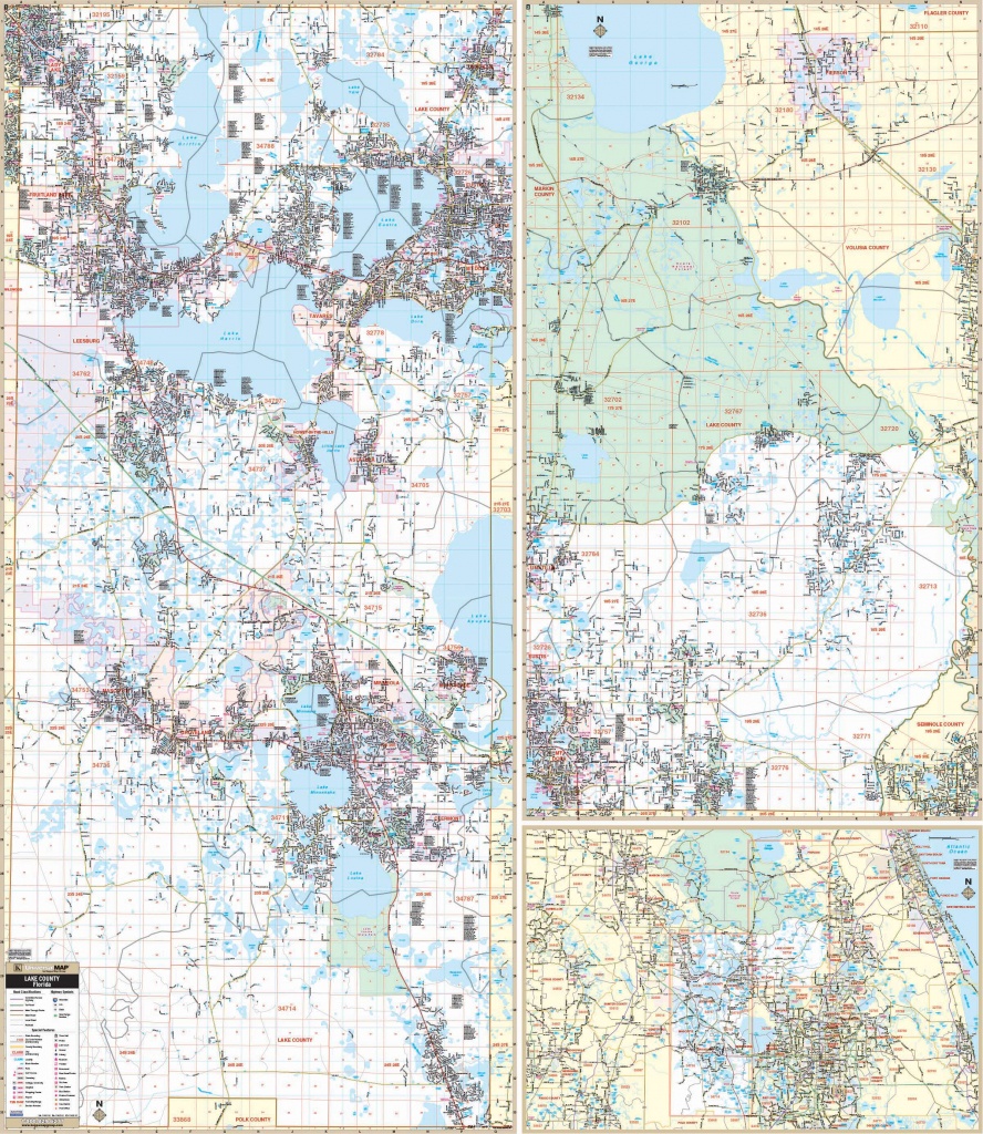 Lake County, Florida Wall Map – Kappa Map Group - Map Of Lake County Florida