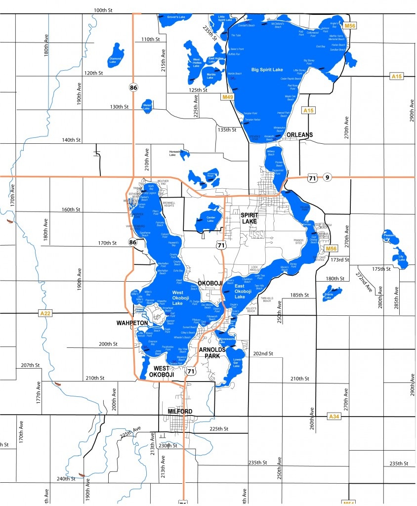 Lake Maps, Sizes &amp;amp; Depths – Iowa Great Lakes Association - Printable Lake Minnetonka Map