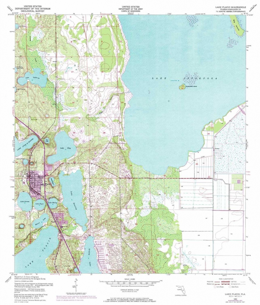 Lake Placid Topographic Map, Fl - Usgs Topo Quad 27081C3 - Lake Placid Florida Map
