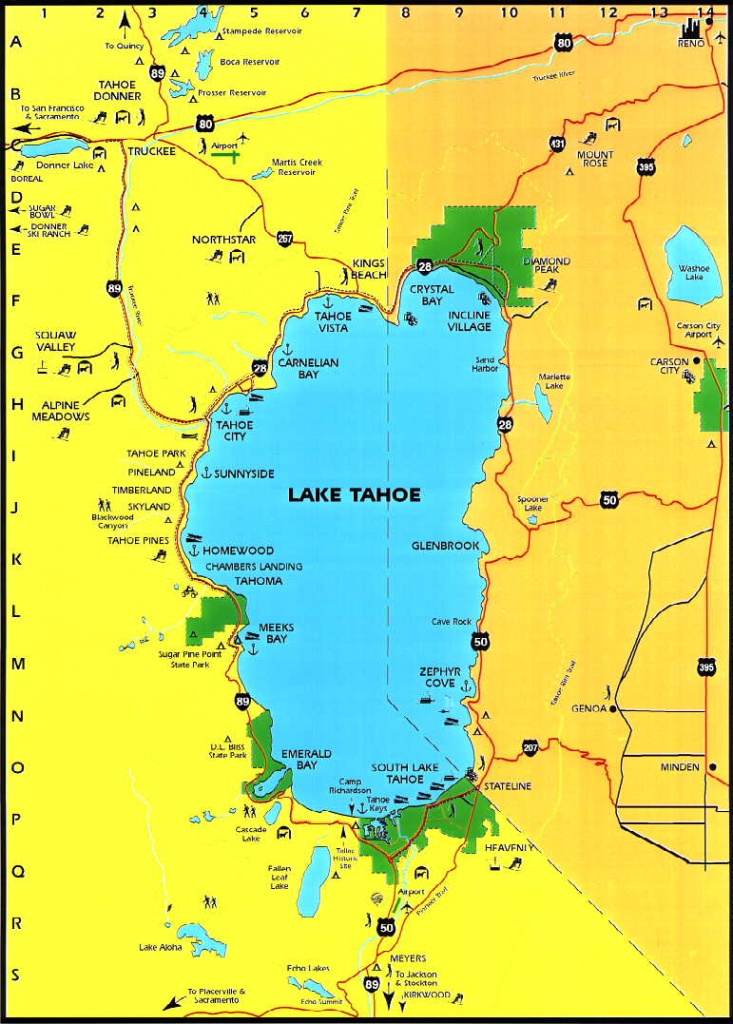 Lake Tahoe Area Maps | Detailed Lake Tahoe Area Mapregion - Printable Map Of Lake Tahoe